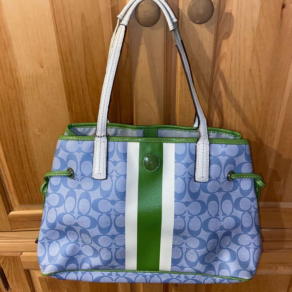 Coach Blue C Print Shoulder Bag